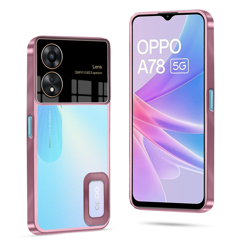 Clear Logo Cut Case with Raised Camera Guard for Oppo A78 5G