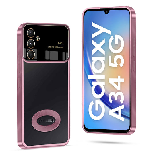 Clear Logo Cut Case with Raised Camera Guard for Samsung A34 5G