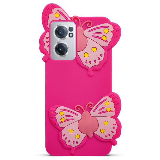 3D Vibrant Butterfly Silicone Phone Case For OnePlus Nord CE 2 5G