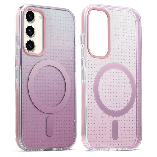 Stunning Dual Shade Starry MagSafe Hard Back Case for Samsung S23 5G with Colourful Raised Camera Edges