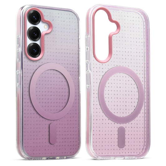 Stunning Dual Shade Starry MagSafe Hard Back Case for Samsung S25 5G with Colourful Raised Camera Edges