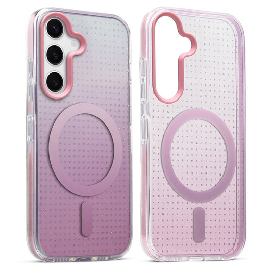 Stunning Dual Shade Starry MagSafe Hard Back Case for Samsung S24 5G with Colourful Raised Camera Edges