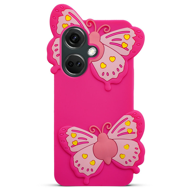 3D Vibrant Butterfly Silicone Phone Case For OnePlus Nord CE 3 5G