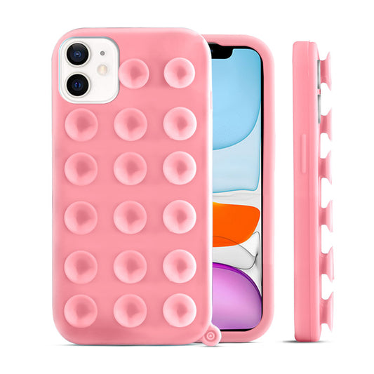 Glossy Colorful Liquid Silicone Comfort Grip Suction Case for Apple iPhone 11 with Soft Touch Matte Finish & Built in Suction Pads