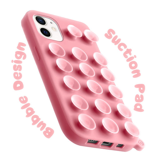Glossy Colorful Liquid Silicone Comfort Grip Suction Case for Apple iPhone 11 with Soft Touch Matte Finish & Built in Suction Pads