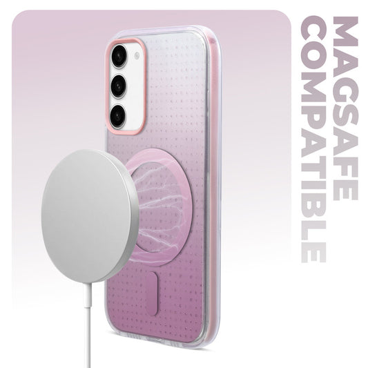 Stunning Dual Shade Starry MagSafe Hard Back Case for Samsung S23 5G with Colourful Raised Camera Edges
