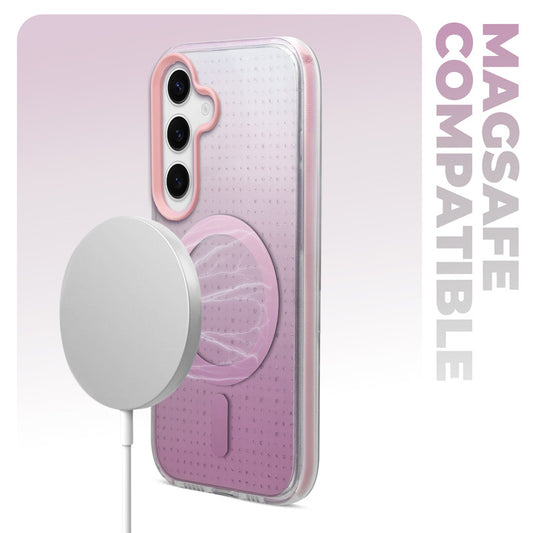 Stunning Dual Shade Starry MagSafe Hard Back Case for Samsung S24 5G with Colourful Raised Camera Edges