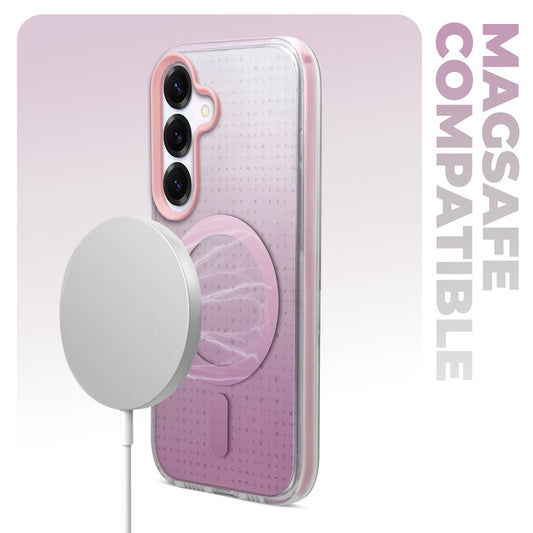 Stunning Dual Shade Starry MagSafe Hard Back Case for Samsung S25 5G with Colourful Raised Camera Edges