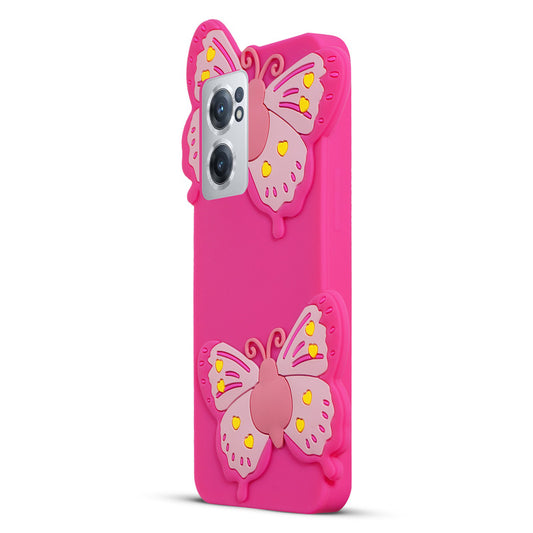 3D Vibrant Butterfly Silicone Phone Case For OnePlus Nord CE 2 5G