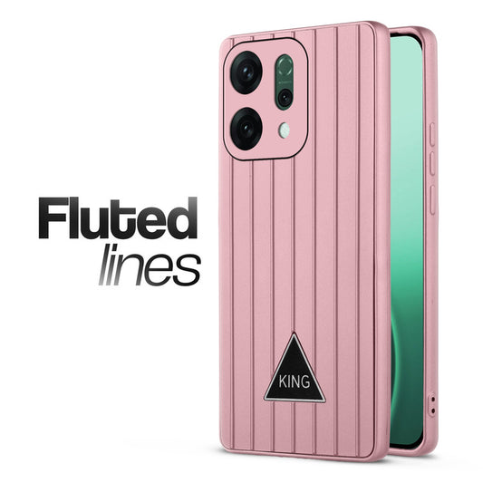 Glossy Matte Line Texture Back Cover for Oppo Reno 14 Pro 5G