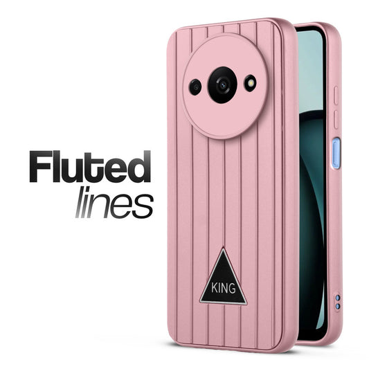 Glossy Matte Line Texture Back Cover for Redmi A3 2024