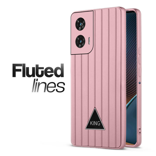 Glossy Matte Line Texture Back Cover for Motorola Moto G96 5G