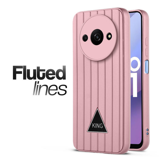 Glossy Matte Line Texture Back Cover for Poco C61