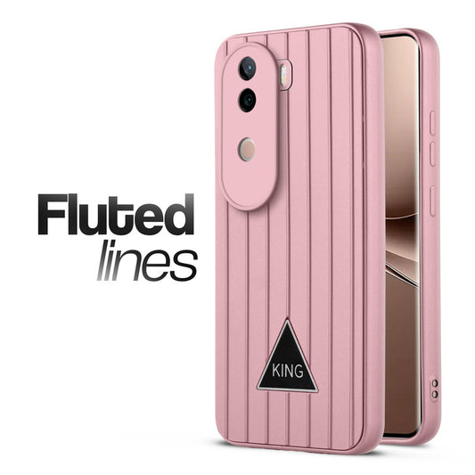 Glossy Matte Line Texture Back Cover for Vivo V40e 5G