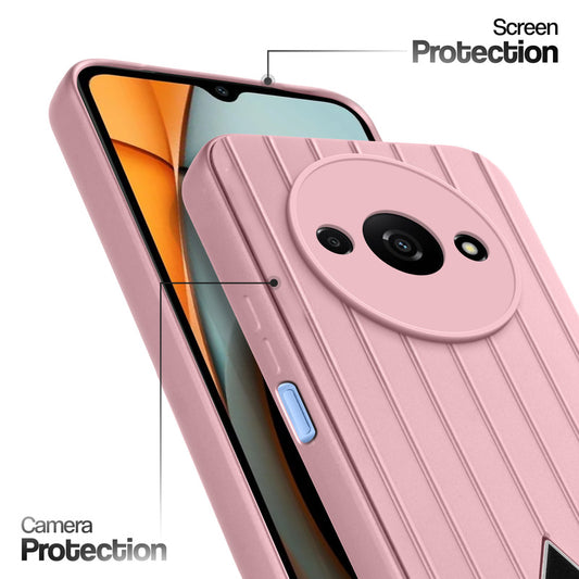 Glossy Matte Line Texture Back Cover for Redmi A3 2024