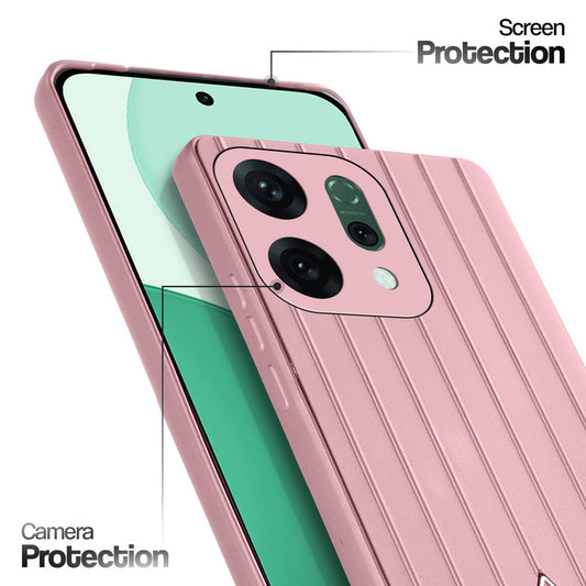 Glossy Matte Line Texture Back Cover for Oppo Reno 14 Pro 5G