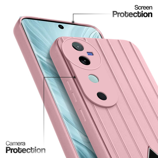 Glossy Matte Line Texture Back Cover for Vivo V40 5G