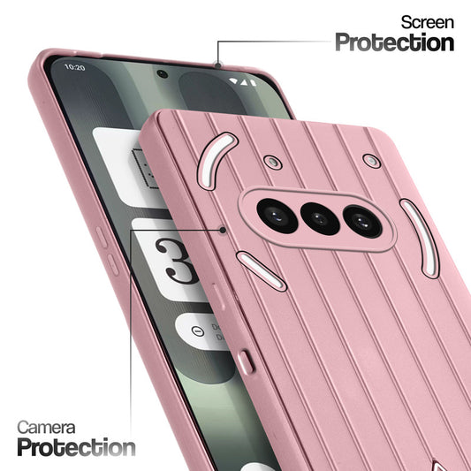 Glossy Matte Line Texture Back Cover for Nothing Phone 3A 5G