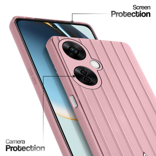Glossy Matte Line Texture Back Cover for OnePlus Nord CE 3 Lite 5G