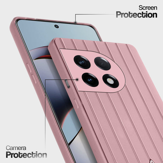 Glossy Matte Line Texture Back Cover for OnePlus 11R 5G