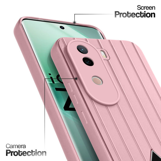 Glossy Matte Line Texture Back Cover for iQOO Z9s 5G