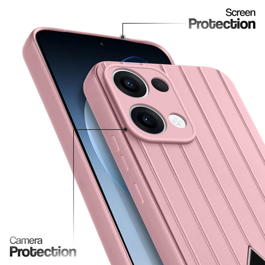 Glossy Matte Line Texture Back Cover for Oppo Reno 13 5G