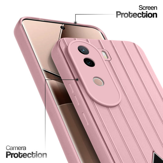 Glossy Matte Line Texture Back Cover for Vivo V40e 5G