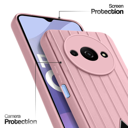Glossy Matte Line Texture Back Cover for Poco C61