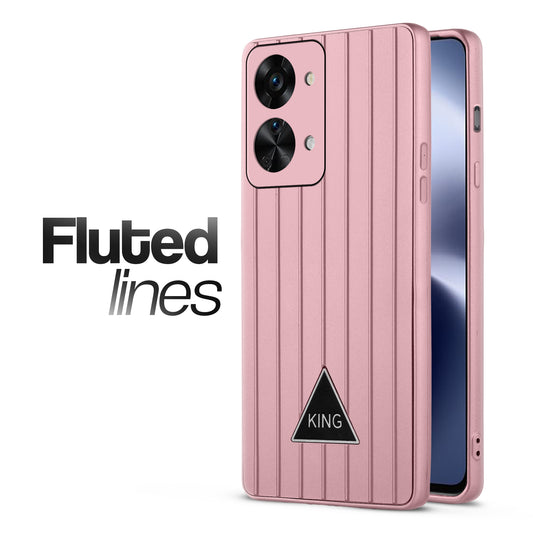 Glossy Matte Line Texture Back Cover for OnePlus Nord 2T 5G