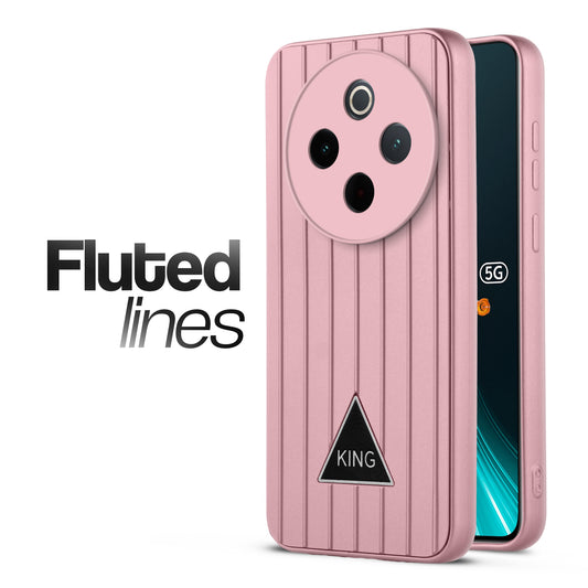 Glossy Matte Line Texture Back Cover for Vivo T4 5G