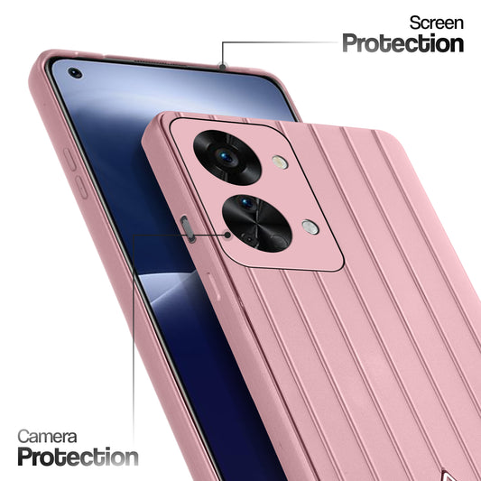 Glossy Matte Line Texture Back Cover for OnePlus Nord 2T 5G