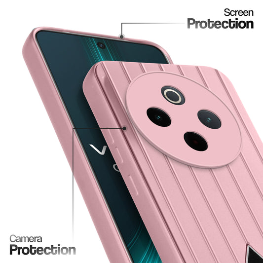 Glossy Matte Line Texture Back Cover for Vivo T4 5G