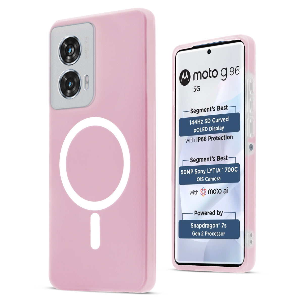 Classic Matte Silicone Back Case for Motorola Moto G96 5G