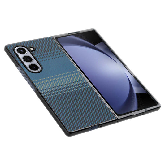 Carbon Fiber TPU Back Cover for Samsung Z Fold 5 with Checkered Printed Designs