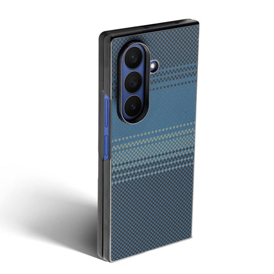Carbon Fiber TPU Back Cover for Samsung Z Fold 7 with Checkered Printed Designs