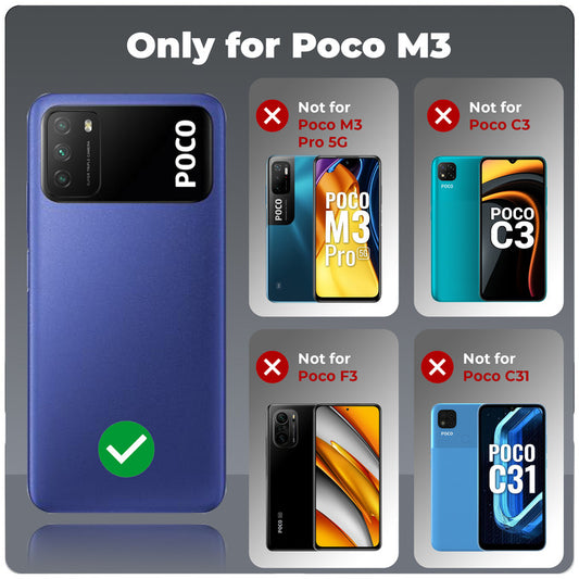 Silicone Grip Clear Case Ring Holder Kickstand For Poco M3