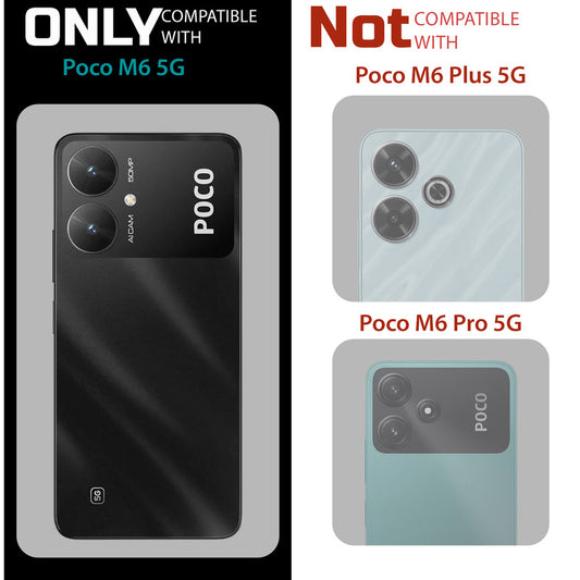 Glossy Matte Line Texture Back Cover for Poco M6 5G