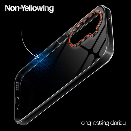 Crystal Clear Anti-Yellow Transparent Back Cover Case With Camera Ring Protection for Poco M7 Plus 5G
