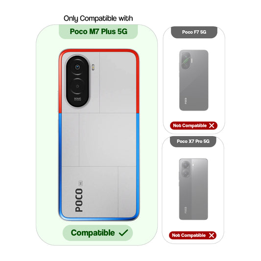 Colourful Frosted Matte With Raised Camera Protection Back Cover Case For Poco M7 Plus 5G