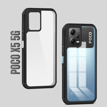 Silicone Frame Transparent Hard Back Cover for Poco X5 5G