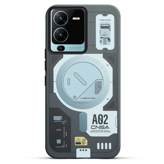 Mechanical Circuit Print Hard Back Cover For Vivo V25 Pro 5G