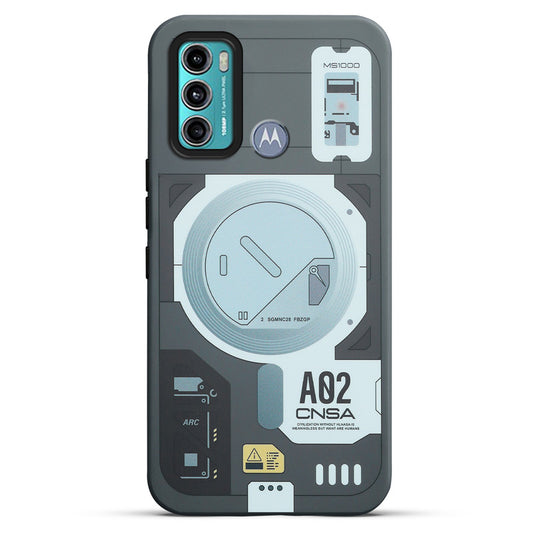 Mechanical Circuit Print Hard Back Cover For Motorola Moto G60