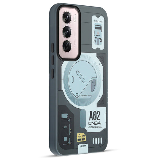 Mechanical Circuit Sector Print Hard Back Cover For Oppo Reno 12 Pro 5G