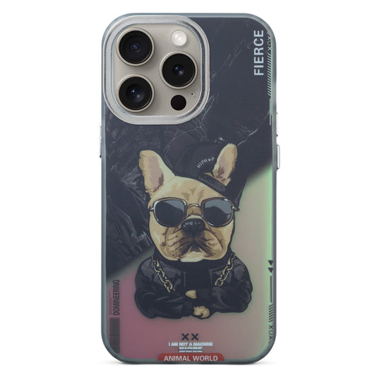 Night Glow & Shiny Hard Phone Cover with Silver Camera Ring For Apple iPhone 14 Pro