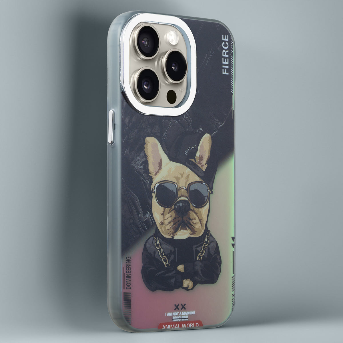 Night Glow & Shiny Hard Phone Cover with Silver Camera Ring For Apple iPhone 14 Pro