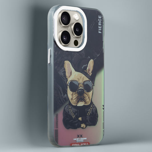 Night Glow & Shiny Hard Phone Cover with Silver Camera Ring For Apple iPhone 14 Pro