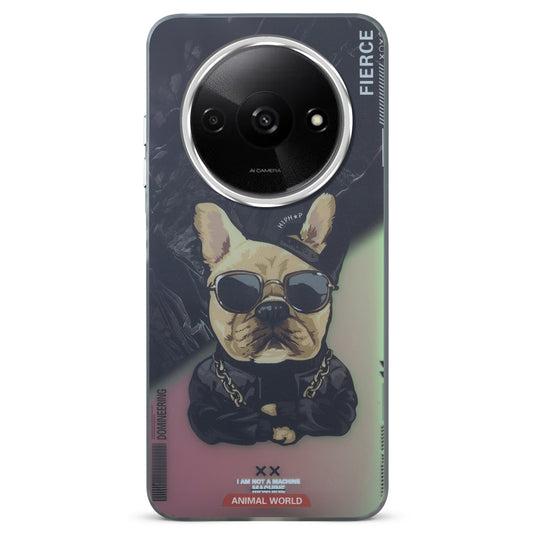 Night Glow & Shiny Hard Phone Cover with Silver Camera Ring For Redmi A3 2024