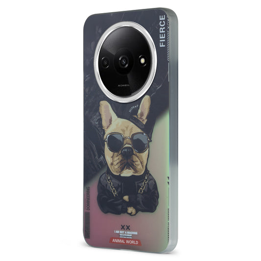 Night Glow & Shiny Hard Phone Cover with Silver Camera Ring For Redmi A3 2024