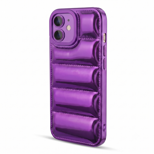 Soft Silicone 3D Puffer Pattern Back Cover for Apple iPhone 11, Shiny Shockproof Protective Case