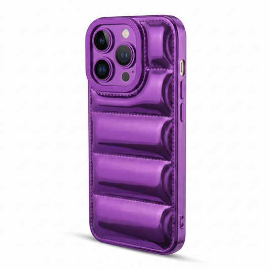 Soft Silicone 3D Puffer Pattern Back Cover for Apple iPhone 14 Pro Max, Shiny Shockproof Protective Case